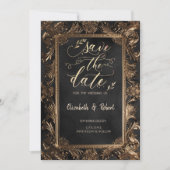 Rosen Vintage-Rahmen Gothic Save The Date (Vorderseite)