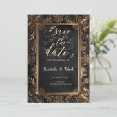 Rosen Vintage-Rahmen Gothic Save The Date (Stehend Vorderseite)