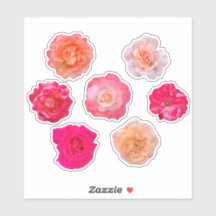Rosen-Vinyl-Aufkleber-Set – 7 einzigartige Blüten