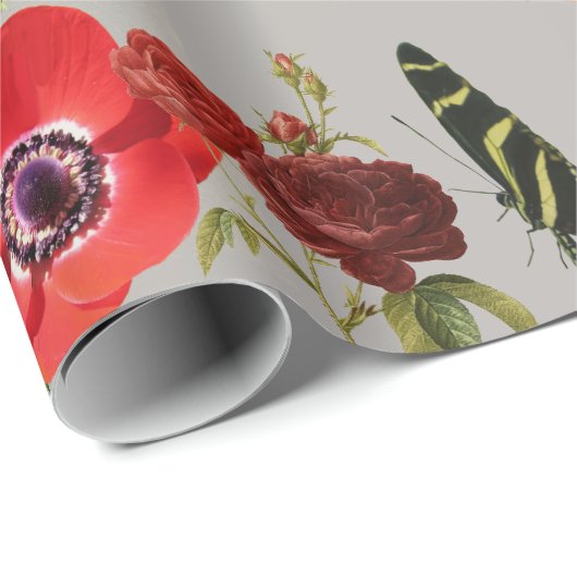 ROSEN-VOGEL BUTTERFLIIES Verpackungs-Papier Geschenkpapier (Rolleneckpunkt)