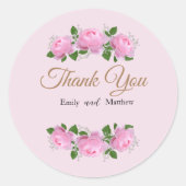 Rosen von Fragrande, Hochzeit Danke, Runder Aufkleber (Vorderseite)