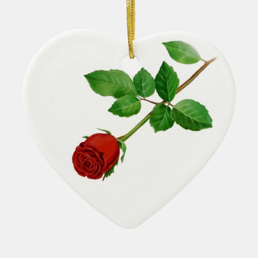 Rosen-Weihnachtsverzierung Keramik Ornament (Vorne)