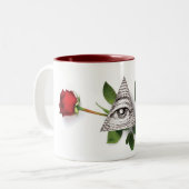 Rosen-Weise-Pyramide Zweifarbige Tasse (Vorderseite Links)