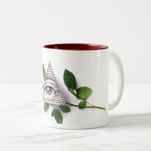 Rosen-Weise-Pyramide Zweifarbige Tasse (VorderseiteRechts)