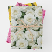 Rosen, weiß, rosa und gelb geschenkpapier set (Beispiel)