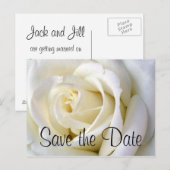 Rosen-Weiß, Save the Date Postkarte (Vorne/Hinten)