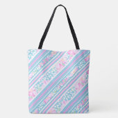 Rosen, weiße Schmetterlinge und passende Streifen Tasche (Rückseite)