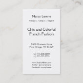 ROSEN ZOLLIES: BLAUES GRÜN-SZENE VISITENKARTE (Rückseite)