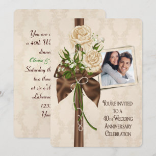 Rosen zum 40. Hochzeitstag Einladung
