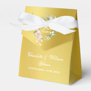 Rosen zum 50. Hochzeitstag Florale Goldene Geschenkschachtel