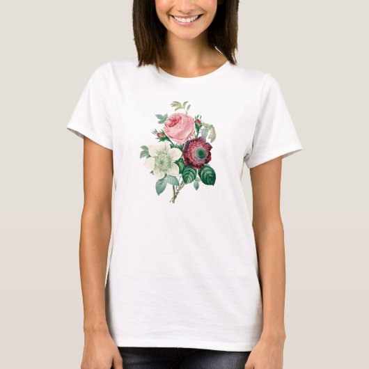 Rosenanemonenblumenstrauß T-Shirt (Vorderseite)