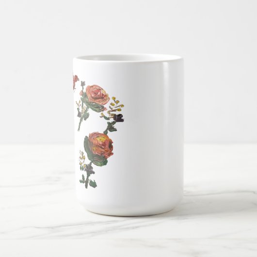 Rosenaufkleber Kaffeetasse (Mittel)