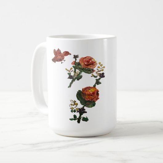 Rosenaufkleber Kaffeetasse (Vorderseite Links)