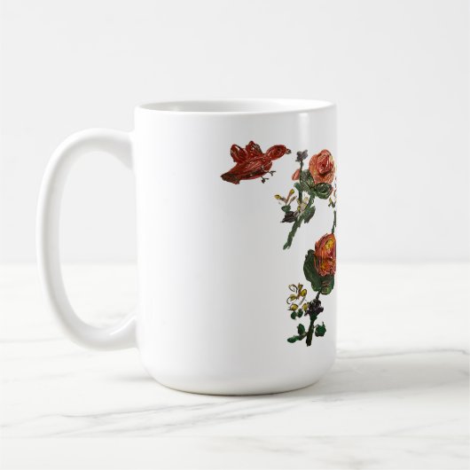 Rosenaufkleber Kaffeetasse (Links)
