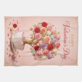 Rosenbaum der Valentinstagswünsche Geschirrtuch (Horizontal)