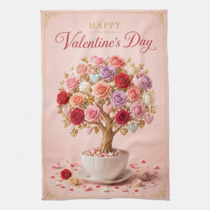 Rosenbaum der Valentinstagswünsche Geschirrtuch