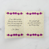 Rosenbeet-Blumenstrauß-Katholischer St. Therese Karte (Innenseite)