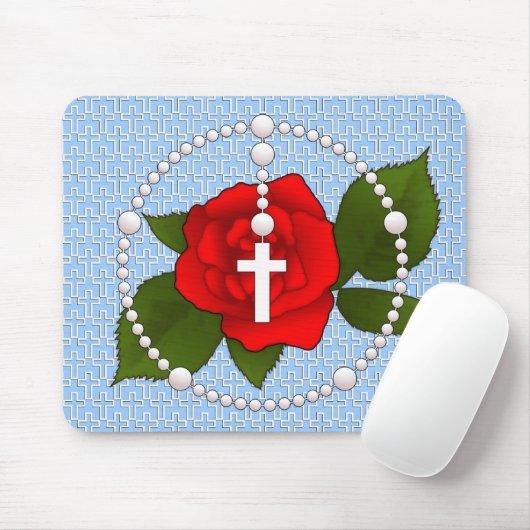 Rosenbeet mit Quermuster Mousepad (Mit Mouse)