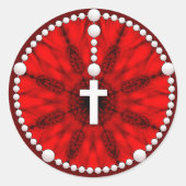 Rosenbeet-Traumfänger-Rot Runder Aufkleber (Vorderseite)