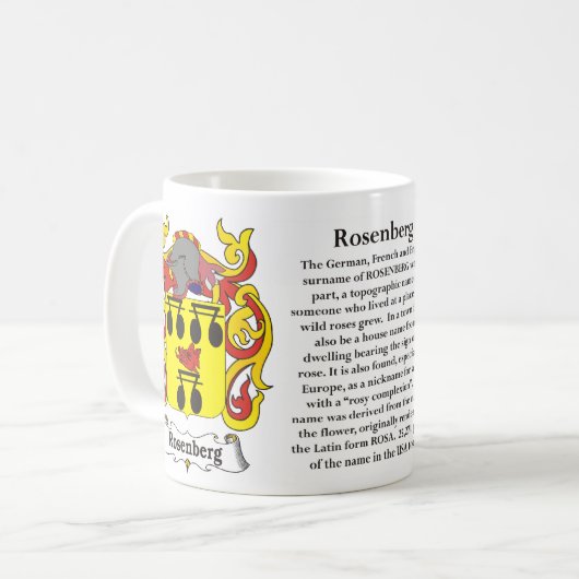 Rosenberg-Familien-Wappen Tasse (Vorderseite Links)