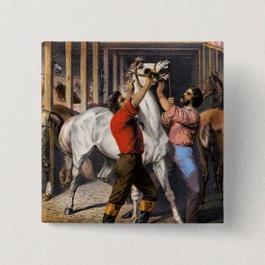 Rosenbergs "Great East India Horse Invigorator". Button (Vorderseite)