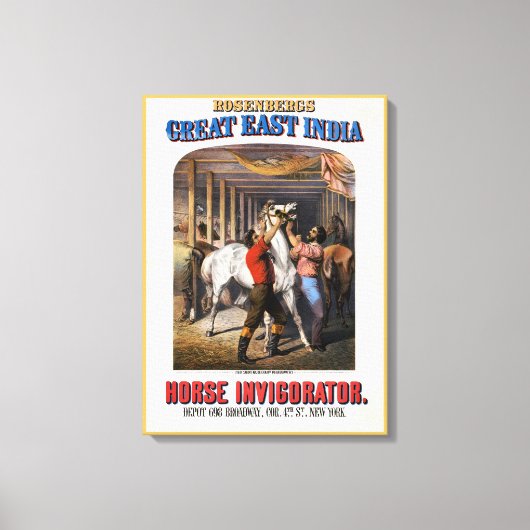 Rosenbergs "Great East India Horse Invigorator". Leinwanddruck (Vorderseite)