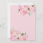 Rosenbläschen Quinceanera-Feier Einladung (Rückseite)