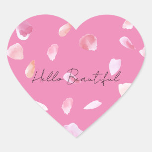 Rosenblätter Herz-Aufkleber