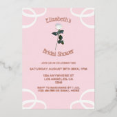 Rosenblättriges Brautparty Folieneinladung (Vorderseite)