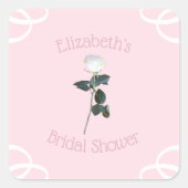 Rosenblättriges Brautparty Quadratischer Aufkleber (Vorderseite)