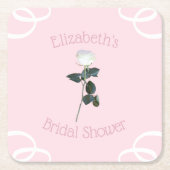 Rosenblättriges Brautparty Rechteckiger Pappuntersetzer (Vorderseite)