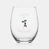 Rosenblättriges Brautparty Weinglas Ohne Stiel (Vorderseite)