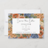 Rosenblauer Blauer Blauer Blauer Blütenrost Save The Date (Vorderseite)