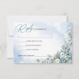 Rosenblauer Dehydrangeus von Boho und Rosen RSVP Karte
