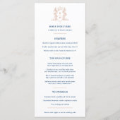 Rosenblauer Wappen-Monogramm-Hochzeit Menükarte (Rückseite)