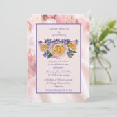 Rosenblende mit Lila Akzenten - Einladung (Stehend Vorderseite)