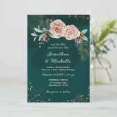 Rosenblume auf Christlicher Hochzeit Einladung (Stehend Vorderseite)