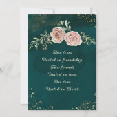 Rosenblume auf Christlicher Hochzeit Einladung (Rückseite)