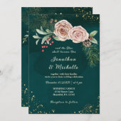 Rosenblume auf Christlicher Hochzeit Einladung (Vorne/Hinten)