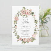 Rosenblume Brautparty Einladung (Stehend Vorderseite)