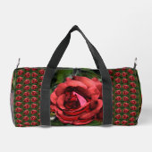 Rosenblume in blutabstrakter, personalisierter For Duffle Bag (Rückseite)