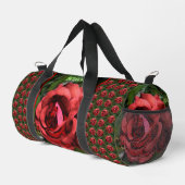 Rosenblume in blutabstrakter, personalisierter For Duffle Bag (Rechte Ecke)
