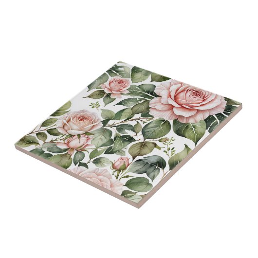 Rosenblume Nahtlose Keramik Tile Fliese (Seite)