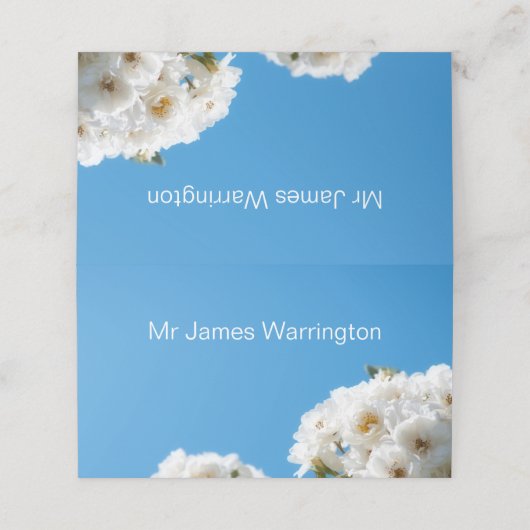 Rosenblume Platzkarte (Außenseite Aufgefaltet)