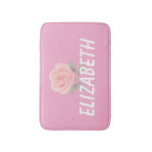 Rosenblume Rosa Name Badematte (Vorderseite Vertikal)