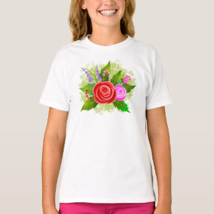 Rosenblumen-Illustration T-Shirt