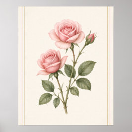 Rosenblumen Kunst, Juni Geburtsblumen Wandkunst Dr Poster
