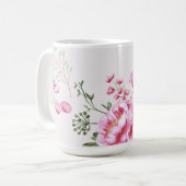 Rosenblumen modernes Design Kaffeetasse (Vorderseite Links)