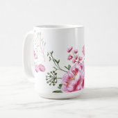 Rosenblumen modernes Design Kaffeetasse (Vorderseite Links)