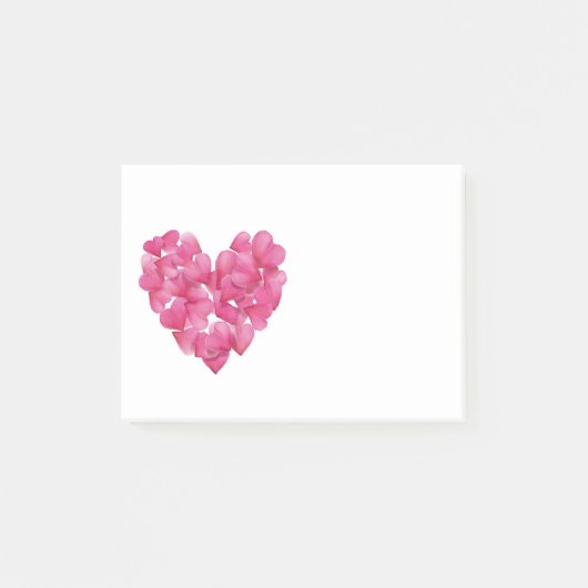 Rosenblumenblattherzen Stickies Anmerkungsblock Post-it Klebezettel (Vorderseite)